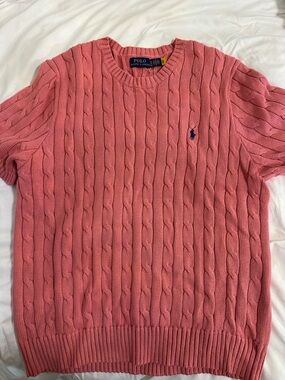 Ralph Lauren Pink Cable-Knit Crewneck Sweater- Worn once
